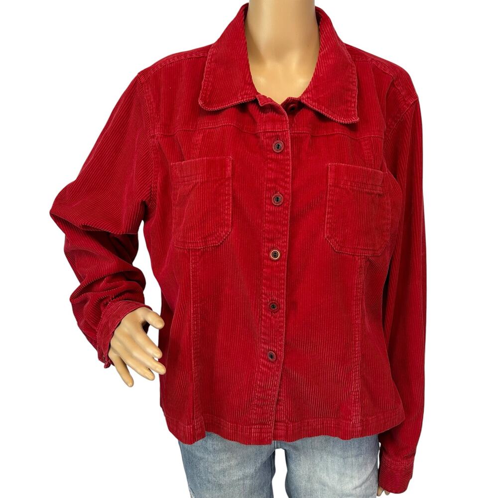 Dressbarn Vintage Corduroy Cotton Shacket Red Size XL - Picture 2 of 9
